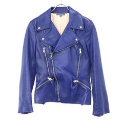 BLUE BLUE JAPAN インディゴ染めレザー ダブルライダースジャケット 