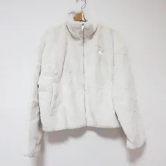 良品 PUMA プーマ フリースジャケット ブルゾン サイズS ベージュ レディース 古着 中古 USED