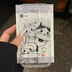 ちいかわ風 落書きデザイン iPhoneケース かわいい ソフトケース 11〜17対応 スマホケース