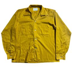 60s Manhattan 開襟シャツ オープンカラーシャツ DOCOMA マスタード M ヴィンテージ