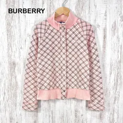 00s BURBERRY BLUE LABEL バーバリーブルーレーベル ホースロゴ刺繍 ノバチェック ジップアップ ブルゾン パーカー ピンク レディース トップス y2k