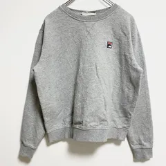 古着 used　FILA　フィラ　長袖クルーネックスウェット　トレーナー　ワンポイント刺　グレー　秋冬服　Lサイズ