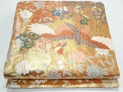 平和屋着物◎佐賀錦　六通柄袋帯　唐織　鳳凰花文　金糸　正絹　逸品　CABE6453th