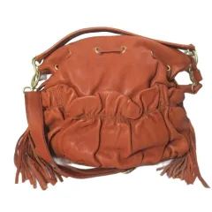 Beau're Beaure ビュレ 2WAY ショルダーバッグ ハンドバッグ タッセル 鞄 ブラウン系 /X