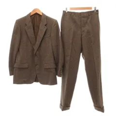 ダーバン DURBAN スーツ セットアップ 上下 テーラードジャケット パンツ 45 千鳥格子 2B シングル ブラウン /SX ■GY06