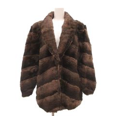 1658 美品✨デミバフミンク フード付き カシミヤニットコート なめし 
