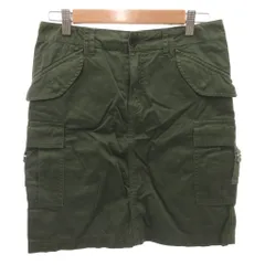 B&Y ユナイテッドアローズ BEAUTY&YOUTH ビューティー&ユース カーゴスカートひざ丈 綿 S バックスリット 緑 グリーン /KR ■GY06