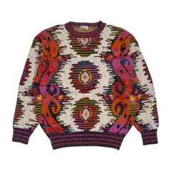 90s シルク混 FICCE フィッチェ ヨシユキコニシ 総柄 派手柄 ニット セーター /マルチカラー系 メンズ ドン小西 ビンテージ