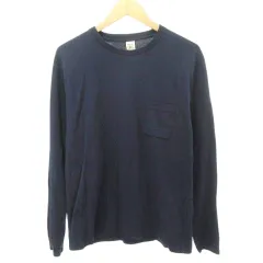 ジャックマン Jackman ポケット Tシャツ 長袖 クルーネック 無地 薄手 Mサイズ 紺 ネイビーのサムネイル