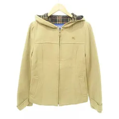 バーバリーブルーレーベル BURBERRY BLUE LABEL ジップアップ パーカー ジャケット 日本製 国内正規 38 Mサイズ ベージュ ■GY47