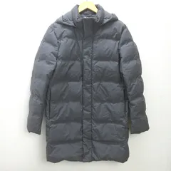 t■ユニクロ/UNIQLO フーディー シームレスダウンコート■灰【メンズL】MENS/16【中古】