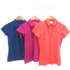 ナイキゴルフ NIKE GOLF ポロシャツ ゴルフ ウエア 3点セット まとめ ロゴ XS オレンジ ピンク 紺 ネイビー /BS ■YHS1