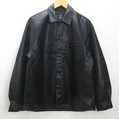 d■ナノユニバース/nano universe フェイクレザージャケット JKT【M】黒/MENS/9【中古】