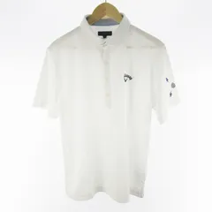 キャロウェイ CALLAWAY LL ポロシャツ 半袖 ロゴ 刺繍 ホワイト 白 総柄 ゴルフウェア トップス