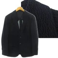 ジョセフアブード JOSEPH ABBOUD ニットテーラードジャケット JKJLTS0114 シングル 2B コットン混 ネイビー 紺 M