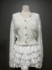 アイボリー ファー カーディガン