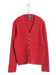 【お得なクーポン配布中!】 90s ローレン ラルフローレン コットン ケーブル ニット カーディガン レディース XL オールド ポロ セーター 前開き 重ね着 大きいサイズ