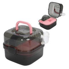 Neutral Zenith ハムスター キャリー ケージ 小動物 持ち運び おでかけ ケージ 移動用 チンチラ 滑車＆給水器付き (ピンク) [ピンク]