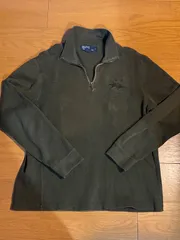 グッドフェード　90s ラルフローレン　Ralph Lauren　ハーフジップ　スウェット　トレーナー　パーカー　Polo　USA　希少柄　カーキ　オリーブ　RRL