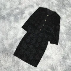 【美品】花柄刺繍スーツ上下セット 豚皮 (13) エレガント セレモニー 上品