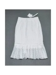 白 レース マーメイド スカート(M)