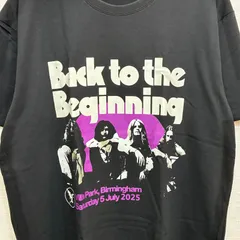 新品 イラスト風 ブラックサバス BLACK SABBATH オジーオズボーン Back to the Beginning バンドTシャツ ミュージックTシャツ ブラック Lサイズ バンティー バンT バンド メタル 両面プリント 半袖 夏物 夏服プリント