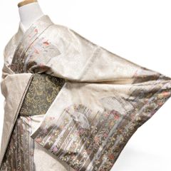【豪華】丈161cm 裄65cm 金彩 箔調 華やかな意匠 付下げ 着物 正絹 豪華】丈161cm 裄65cm 金彩 箔調 華やかな意匠 付下げ 着物 正絹