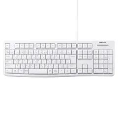 有線スタンダードキーボード USB接続 限定】BUFFALO ホワイト 【 BSKBU105WH バッファロー