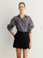 シエ SIE ラウ(LAWOO) ベルト付き トラウザー スカート XS ブラック