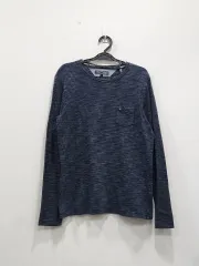90-95 Tommy Hilfiger トミーヒルフィガー ネイビー 長袖Tシャツ メンズ S 90-95サイズ