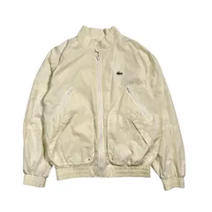 LACOSTE SPORT ラコステ スポーツ 裏メッシュ ナイロン ジップアップ ジャケット 4 /アイボリー系 メンズ ビンテージ