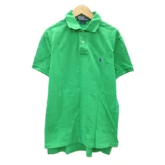 ポロ バイ ラルフローレン Polo by Ralph Lauren ポロシャツ 半袖 ロゴ刺繍 ポロカラー S 緑 /SY17 ■ECD001