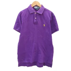 ポロ バイ ラルフローレン Polo by Ralph Lauren ポロシャツ 半袖 ロゴ刺繍 ポロカラー 無地 S 紫 /SY20 ■ECD001