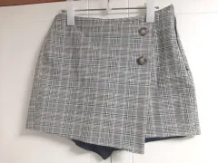 ZARA ラップ スタイル CHECK キュロット S 44 55