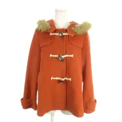 組曲 クミキョク KUMIKYOKU ダッフルコート ウール 2 オレンジ ファー付き フーディ トグルボタン /MN3 ■GY99