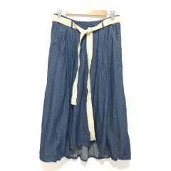 ベルト付き デニム ロング スカート M_M0539