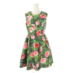 チェスティ Chesty ワンピース ひざ丈 ノースリーブ ローズ 花柄 1 グレー /CK34 ■GY99