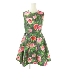 チェスティ Chesty ワンピース ひざ丈 ノースリーブ ローズ 花柄 1 グレー /CK33 ■GY99