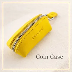 小銭入れ 極小 本革 コインケース 本皮 YKKファスー 500円玉も入る 黄