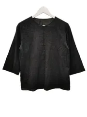 ヨーガンレール JURGEN LEHL コットン ブラウス M 花柄 刺繍 ブラック 黒 長袖 トップス