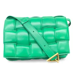 BOTTEGA VENETA 極美品 ボッテガヴェネタ パデット カセット ショルダーバッグ イントレチャート 591970 ラムスキン レザー グリーン クロスボディ メッセンジャーバッグ RFID確認済 Aランク 中古 鑑定済 ボッテガ【1/28価格改定】