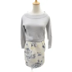 ジルバイジルスチュアート JILL by JILLSTUART ドッキングワンピース ひざ丈 長袖 花柄 S マルチカラー ライトグレー /YK21