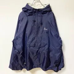 古着 used　CHARLES RIVER　長袖ハーフジップナイロンジャケット　プルオーバー　バックプリント　ネイビー　Lサイズ