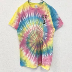古着 used　GILDAN ギルダン　半袖タイダイ柄Tシャツ　ワンポイント　バックプリント　クルーネック　Mサイズ