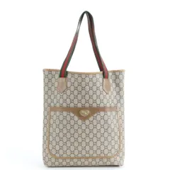 オールド グッチ GGスプリーム シェリー ライン レザー トート バッグ ショルダー ビジネス 通勤 A4 メンズ REM DQ2-3【中古】