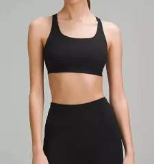 ルルレモン ブラック クロスバック スポーツブラ