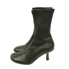 ザラ ZARA ストレッチ ブーツ ショート ミドル ブーティ 36 ブラック