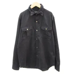 コムサイズム COMME CA ISM カジュアルシャツ 長袖 L ブラック 黒 /YM39
