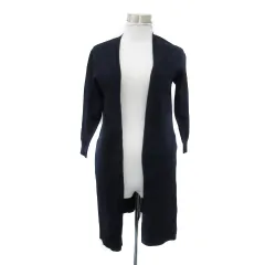 アプワイザーリッシェ Apuweiser-riche ニットカーディガン ロング丈 前開き 無地 2 紺 ネイビー /YS26