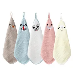 【人気商品】ベビータオル 6重ガーゼ 綿100% 赤ちゃん ループ付 柔らかい ハンカチ 30x30cm ガーゼ 5枚セット